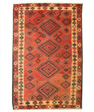 7x11 Vintage Oriental Handmade Wool Traditional Flat Geometric Kilim Area Rug