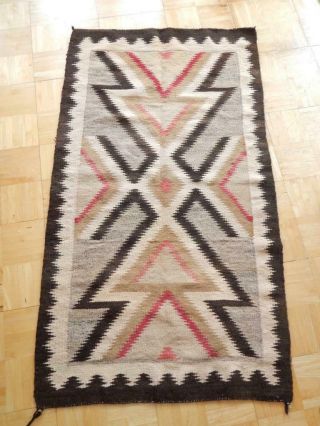Antique Vintage Navajo Indian Crystal Rug Blanket Weaving - Design,  Cond.