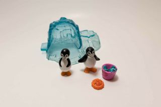 Vintage My Littlest Pet Shop Pete & Penny Penguin With Icy Igloo 1995 Sea World