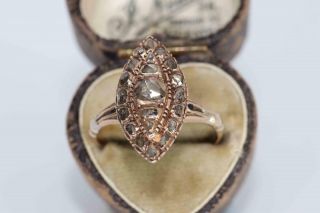 Stunning Antique Georgian/victorian Diamond Navette Ring