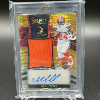 2018 Select: Nick Chubb Rpa,  Rookie Patch Auto,  Fotl,  10/23: Cleveland Browns