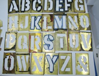 Vintage Brass Letter Stencils 7 " Complete Art Crafts