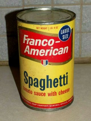 Rare Antique Vtg 1940s Franco - American Spaghetti Can Paper Label Campbell Soup C