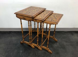 Maitland Smith Faux Bamboo Nesting Tables - Set Of 3