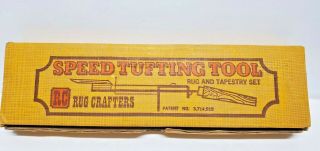 Rare Vintage Rc Rug Crafters Speed Tufting Tool Rug And Tapestry Set