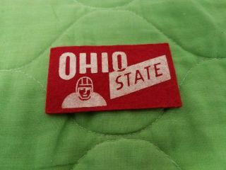 Vintage 1950 Ohio State Buckeyes College Football Felt Patch Pennant 1 3/4 " X 3 "