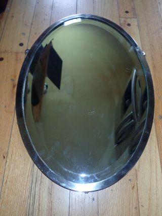 Brasscrafters Antique Art Deco Oval Bathroom Mirror Nickel Plate Beveled Edge