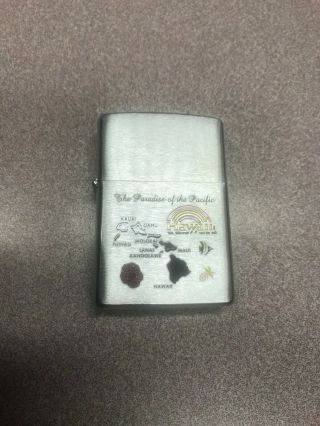 Zippo Lighter Vintage Paradise Of The Pacific Hawaii.  Old Stock.