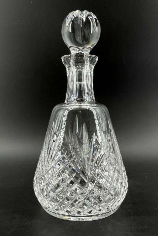 Vintage Clear Lead Crystal Cut Glass Decanter Stopper 10” Pineapple Diamond