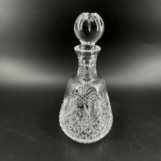 Vintage Clear Lead Crystal Cut Glass Decanter Stopper 10” Pineapple Diamond 2