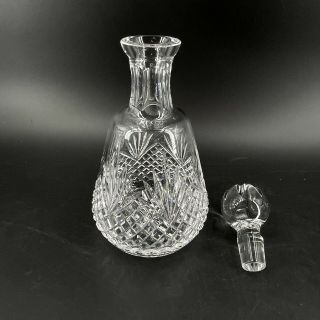 Vintage Clear Lead Crystal Cut Glass Decanter Stopper 10” Pineapple Diamond 3