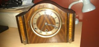 Vintage British Made Chimes/strikes Mantel Clock With Key