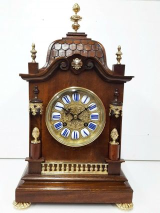 Antique French Mantle / Bracket Clock By Japy Freres.  Walnut With Ormolu Mounts