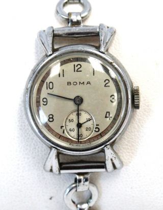 Vintage Boma Ladies Swiss Made Stainless Steel Mechanical Wristwatch - L47