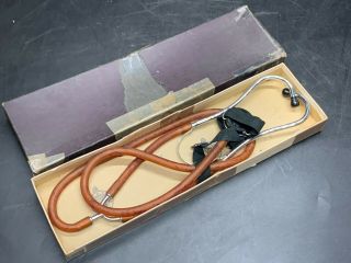 Vintage Becton & Dickinson Co Fleischer Stethoscope Us Navy Military Medic Ww2