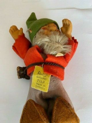 Steiff Pucki Gnome Dwarf 713,  3 Made In Germany 5 "