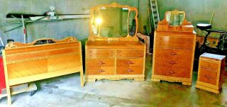 1930s Art Deco 5 Pce Bedroom Set Beauty Delivery To Nyc - Boston - Ct - Ma