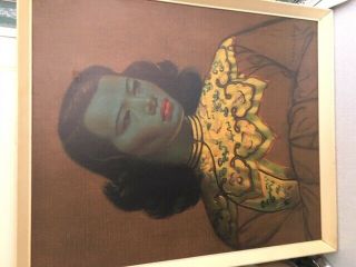Chinese Girl By Vladimir Tretchikoff Framed Print Green Lady