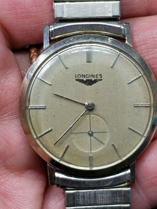 Longines 10k Gold Filled Watch Vintage For Repair White Gold Mid Century Modern