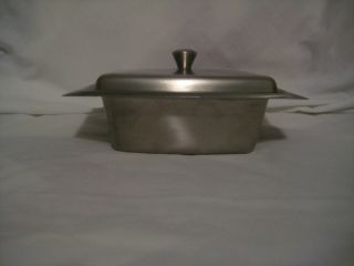 Vintage Stainless Steel Butter Dish With Lid In Squarish Shape Farmers Style