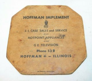 Vintage J I Case Tractors Advertising Hot Pad Hoffman Implement Hoffman Ill