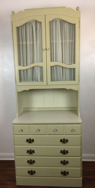 Vintage Ethan Allen Two Door Country Cottage Hutch Cabinet Drawer Chest Gorgeous