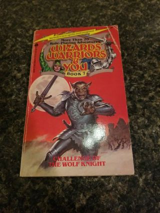 Vintage 1985 R.  L.  Stine Wizard Warriors & You Book 7 Challenge Wolf Knight Rpg