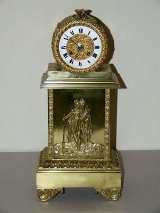 Antique 19th C.  French Victorian Ornate Brass Silk Suspension Clock