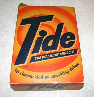 Regular Size Vintage Tide Laundry Detergent Box Iconic Graphics 1lb.  4oz.