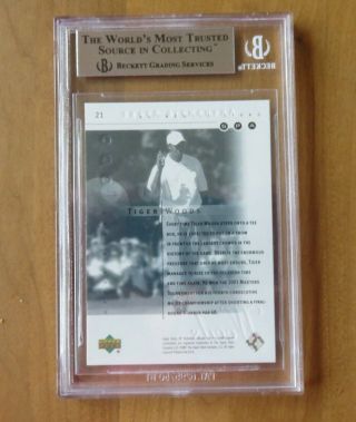 2001 SP Authentic Preview 21 Tiger Woods Rookie RC BGS 9 Sub 10 Grade 3