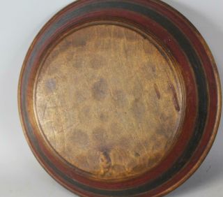 LATE PILGRIM PERIOD 17TH C AMERICAN TURNED & HEWN MAPLE BOWL IN PAINT 3