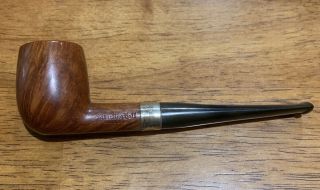 Vintage Sterling Hall Hand Made Aged Briar Pipe Silver Band