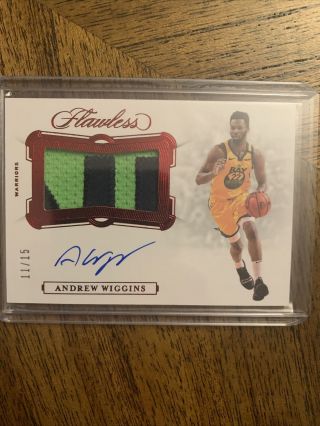 2019 - 20 Flawless Andrew Wiggins Gold Game Patch Auto /15 Warriors