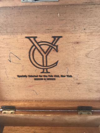Vintage Cigar Box The Yale Club Of York Benson & Hedges No.  2 Wood 3