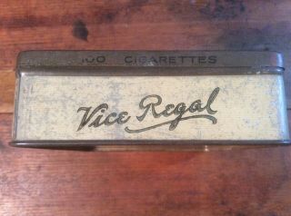Empty Vice Regal 100 Cigarette Tin Tobacco Tin Australian 3