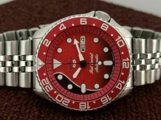 Red Special Brian May Dial Mod Seiko 7s26 - 0020 Skx007 Automatic Watch 7d0302