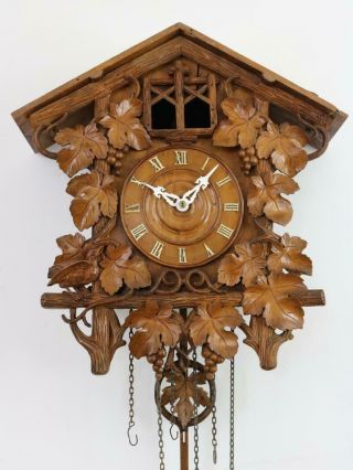 Beha Style Antique Cuckoo Clock Triple Train Restore Wooden Plates,  Black Forest