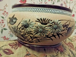 Antique Florence Barlow Doulton Lambeth Lucy Barlow Salad Bowl 1880 ' s Outstandin 6