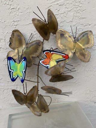 Metal And Enamel Butterfly Wall Sculpture By Curtis Jere Circa 1970s