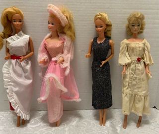 3 Mattel Barbie Dolls 1966 Twist/turn Taiwan Philippines,  1980 Mego Doll Clothes