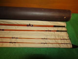 Vintage Edwards Quadrate Fly Rod 50 8 1/2 ft.  bag and Leather case 3