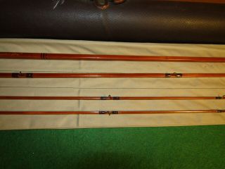 Vintage Edwards Quadrate Fly Rod 50 8 1/2 ft.  bag and Leather case 4