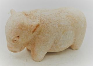 Museum Quality Ancient Near Eastern Alabaster Stone Carved Ram Statuette