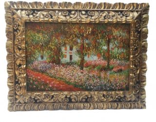 Masterpiece Claude Monet Vintage Handmade Oil Painting On Canvas,  Signed Framed
