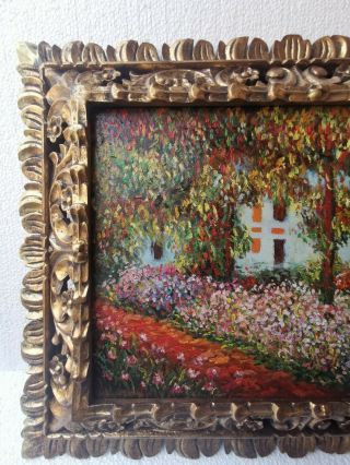 MASTERPIECE CLAUDE MONET VINTAGE HANDMADE OIL PAINTING ON CANVAS,  SIGNED FRAMED 2