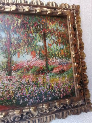 MASTERPIECE CLAUDE MONET VINTAGE HANDMADE OIL PAINTING ON CANVAS,  SIGNED FRAMED 3