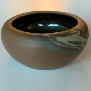 Vintage Evans Art Pottery Small Bowl Similar To Niloak Mission Swirl
