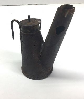 Antique Vintage Teapot Oil Wick Coal Miners Helmet Lamp - Estate Find