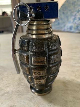 Vintage Combat P.  Gl D.  Pat14210 Hand Grenade Lighter.  Brass Lighter
