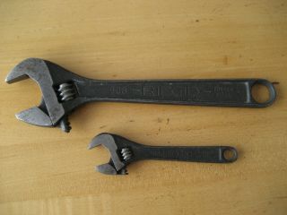 2 Vintage Ridgid Ridge Tool Co 4 " 904,  8 " 908 Adjustable Crescent Wrenches